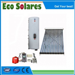 Split-Pressurized solar water heater with heat pipe collector